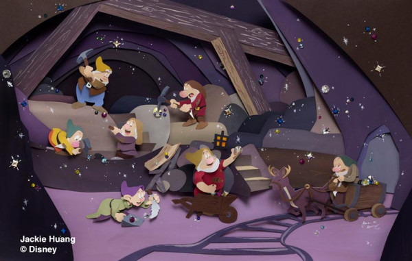 Jackie Huang Disney papercraft papercut enanitos