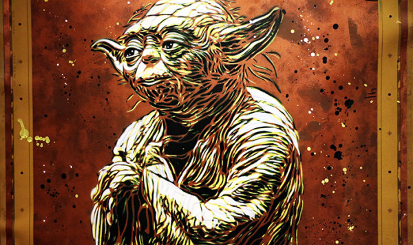 c215 stencil arte urbano yoda