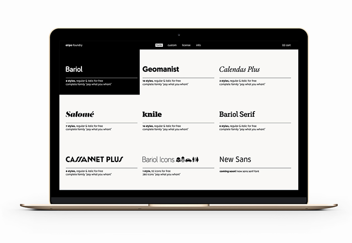 Atipo Foundry - Rediseño web