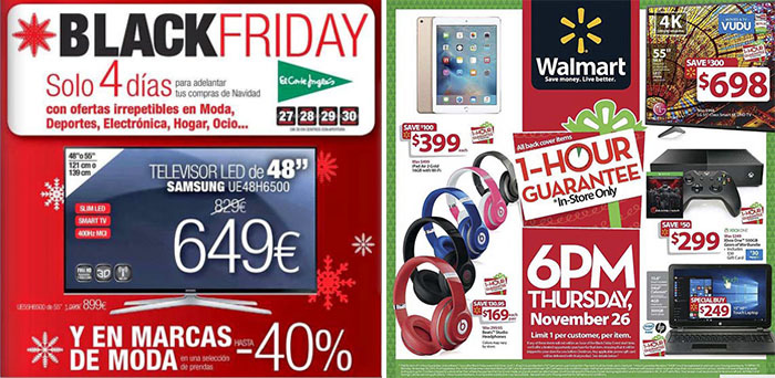 Publicidades de ofertas por el black friday