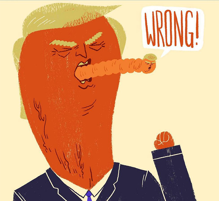 Reacción del ilustrador americano Nick Nazzaro a la elección de Trump
