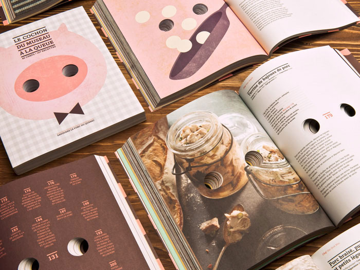 Libro de recetas de cocina con cerdo