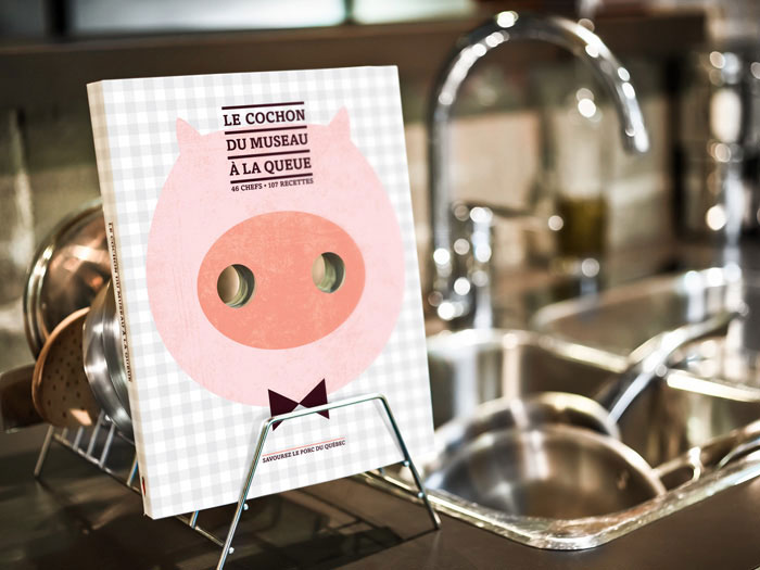 Libro de recetas de cocina con cerdo