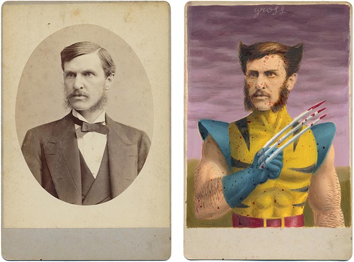 Alex Gross obras foto antigua Wolverine