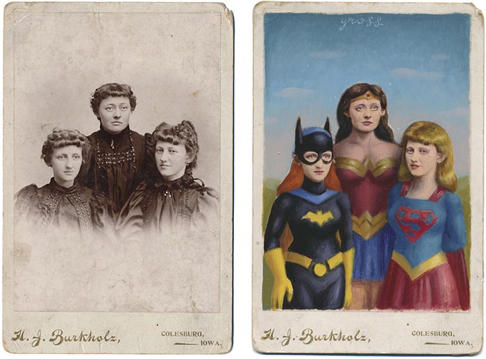 Alex Gross obras foto antigua wonder woman supergirl