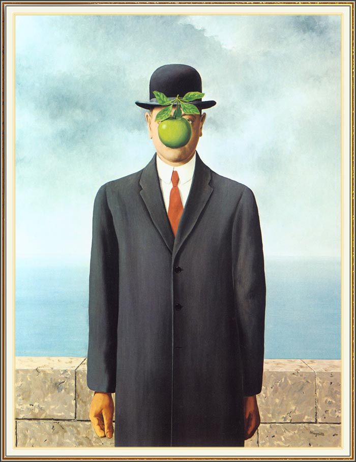 Disfraz halloween son of Man Rene Magritte fácil creativo DIY última hora original creativo